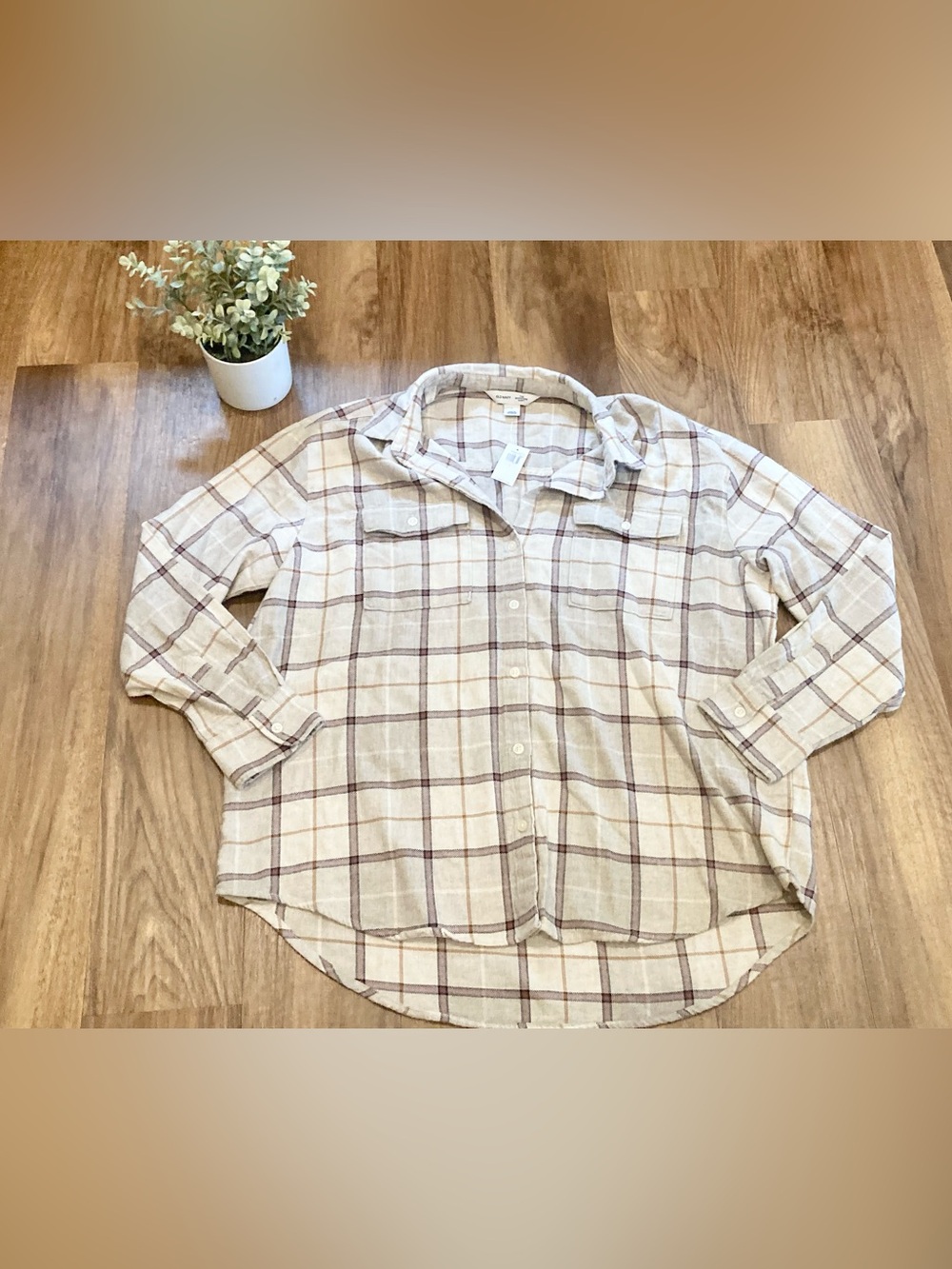 Old Navy Flannel Button-Down Shirt 100% Cotton